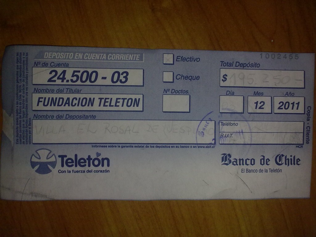 deposito teleton 2011